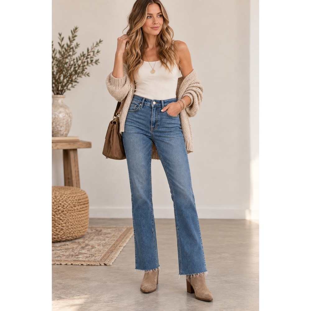 PAIGE Laurel Canyon High Rise Bootcut Jeans Medium Blue 29 NWT $279
